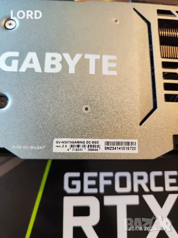 Видеокарта GIGABYTE RTX 3070 8GB GAMING OC с проблем!, снимка 5 - Видеокарти - 55770429