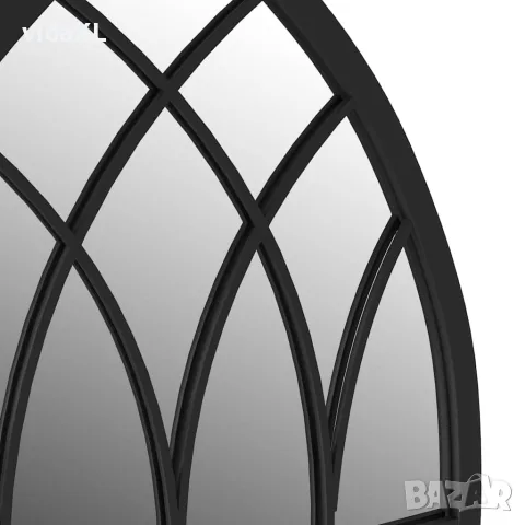 vidaXL Градинско огледало черно 100x45 см желязо за външна употреба, снимка 5 - Огледала - 56146755