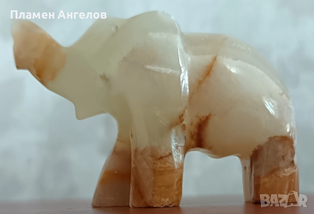 Фугурка-слон от мраморен оникс, снимка 5 - Декорация за дома - 51898919