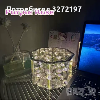 Ръчно изработена 3-Д LED нощна лампа с Рози,Направи си сам домашен декор, снимка 11 - Други стоки за дома - 50496446