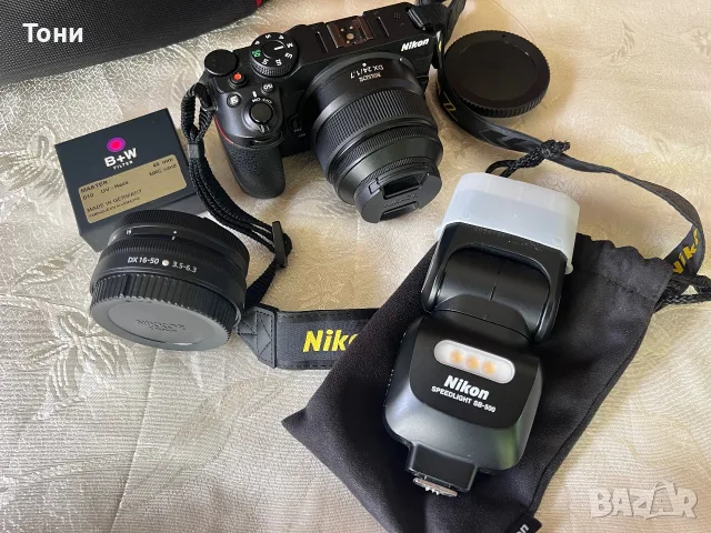 Nikon Z30 + 2 обектива | 16-50mm VR + 24mm f/1.7 DX + Nikon SB-500, снимка 6 - Фотоапарати - 56107586