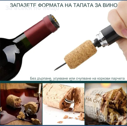 Отварачка за вино с ваздушна помпа, снимка 2 - Аксесоари за кухня - 44729889