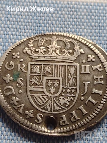 Сребърна монета 2 реала 1723г. Филип пети Севиля Испания 14943, снимка 9 - Нумизматика и бонистика - 42900582