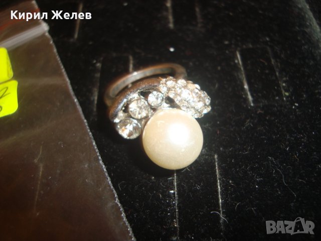 ПЕРЛЕН ПОСРЕБРЕН ПРЪСТЕН с ЦИРКОНИ АРТ ДИЗАЙНЕРСКИ 6608, снимка 2 - Пръстени - 30480108