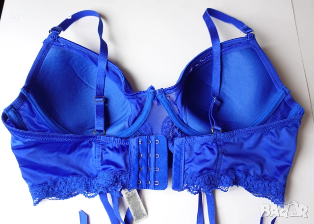 Censored 85D синьо бюстие с вградени жартиери за чорапи., снимка 3 - Бельо - 54209638