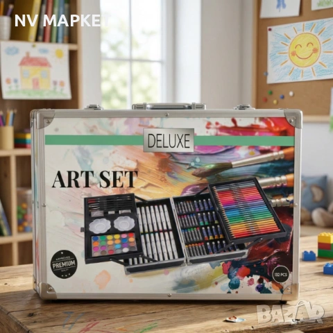 Арт куфар за деца – 132 части,метален куфар