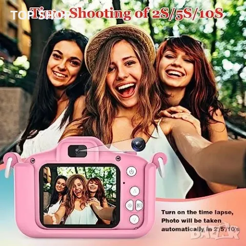 Нов Детски цифров фотоапарат за деца / 1080P HD Подарък 3-12год., снимка 3 - Конструктори - 49509492