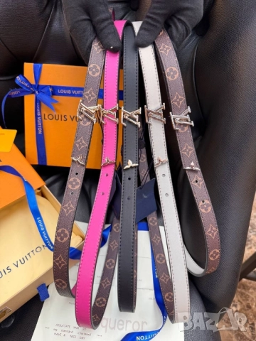 колани от естествена кожа в кутия, торбичка и сертификат valentino garavani louis vuitton 