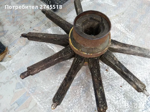 Старо ляво колело от каруца , снимка 7 - Антикварни и старинни предмети - 56533697