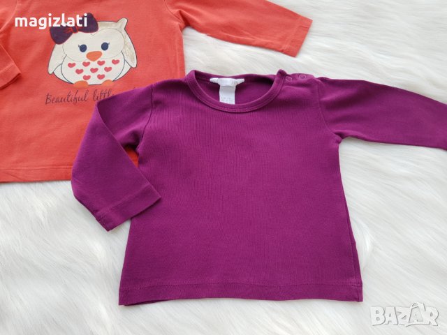 Лот блузки H&M за бебе 4-6 месеца , снимка 3 - Бебешки блузки - 31905257