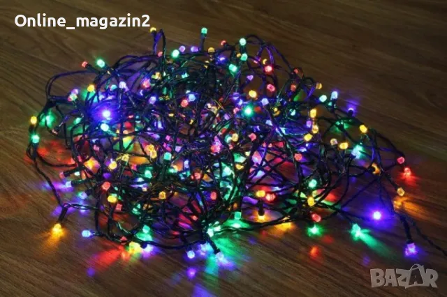 Коледни лампички Кристал с удължител  10 метра , 100 лампи, снимка 1