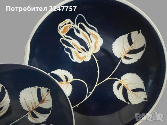 Ръчно рисуван троен сет, снимка 4 - Антикварни и старинни предмети - 53039647