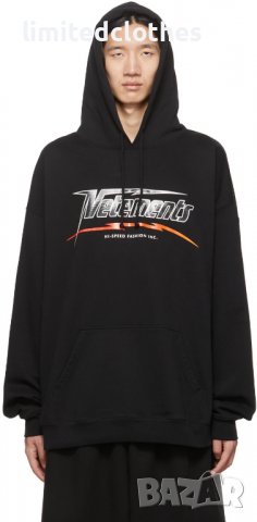 VETEMENTS Hi-Speed Logo Print Oversized Мъжко / Дамско Горнище тип Суичър size XS и S, снимка 3 - Суичъри - 38777111