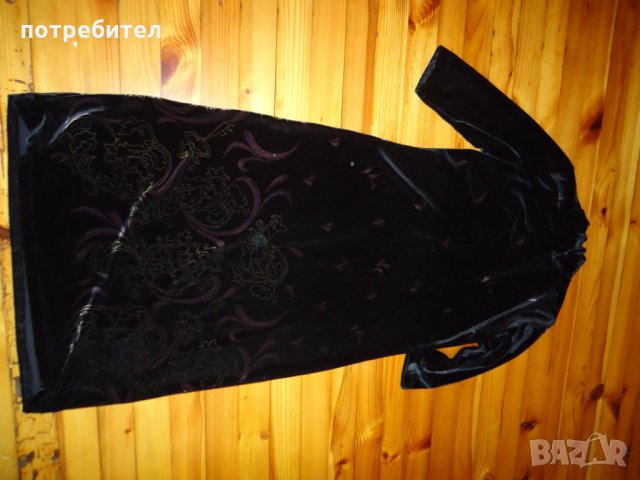рокля черен плюш, снимка 2 - Рокли - 29611482