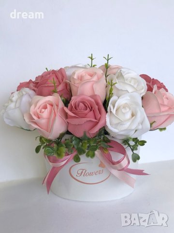 Букет със сапунени рози, снимка 4 - Подаръци за жени - 33178203