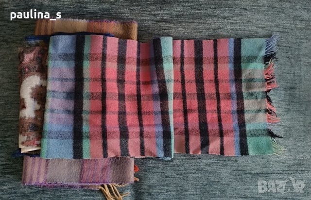 Винтидж / пет (5) броя Зимни Шалове от Вълна и Кашмир / различни видове , снимка 9 - Шалове - 44175076