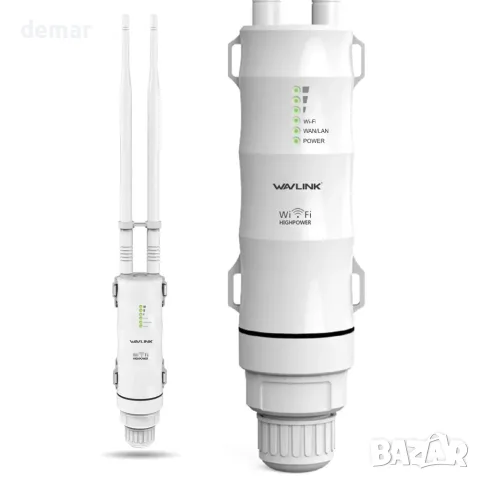 Външна Wi-Fi точка за достъп WAVLINK AC600, PoE, IP65, 2 антени по 7 dBi