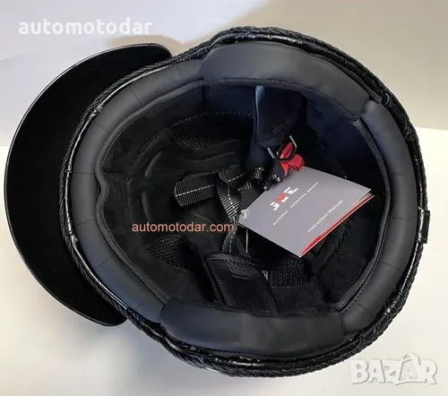 Отворена кожена каска за мотор скутер мотопед, снимка 6 - Аксесоари и консумативи - 48798008