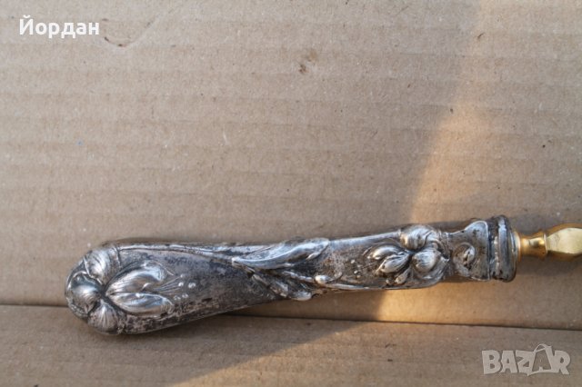 Лъжици за торта 19-ти век сребърна дръжка , снимка 2 - Антикварни и старинни предмети - 42291475