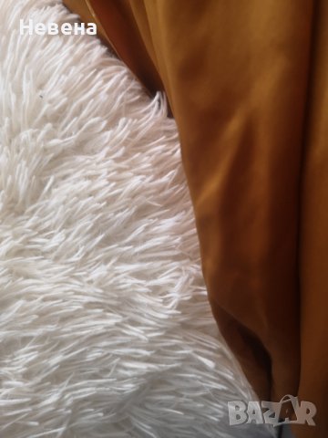 Официална Рокля цвят тиква, естествена коприна, М, снимка 7 - Рокли - 42473384