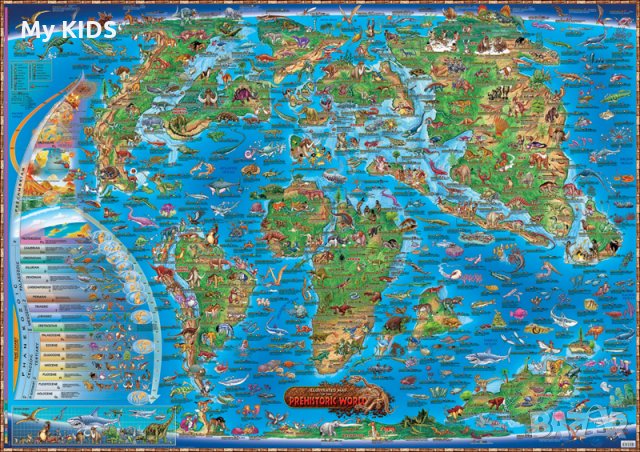 илюстрирана карта на Света / Слънчевата система ...и други (детска за стена), снимка 3 - Образователни игри - 30922011