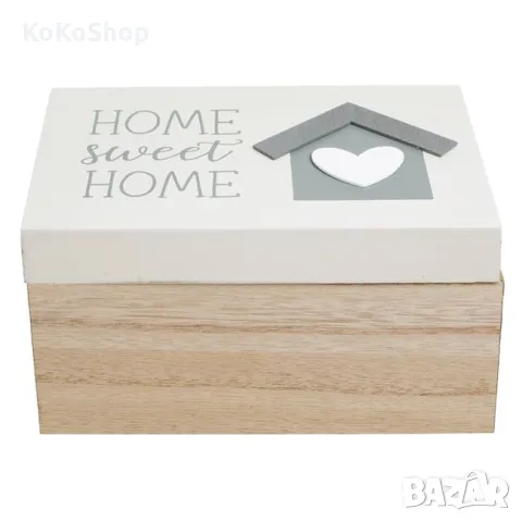 Декоративна кутия Home sweet home 24x10x7 см. дървена кутия за декорация, снимка 2 - Декорация за дома - 50336363