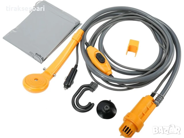 Преносим къмпинг душ с помпа – 12V за автомобил и външна употреба, снимка 3 - Аксесоари и консумативи - 51034129