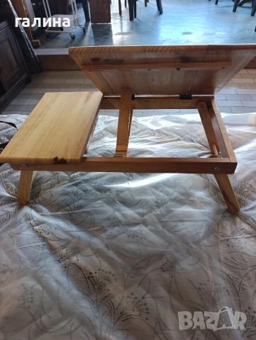 Дървена масичка за легло с регулируе плот с 5 степени, снимка 4 - Други - 54351085