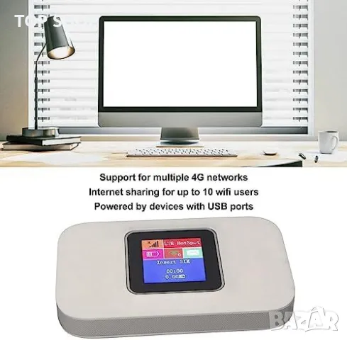 Нов Компактен 4G LTE Wi-Fi рутер, идеален за пътуване Хотспот до 300Mbps, снимка 2 - Друга електроника - 49341171