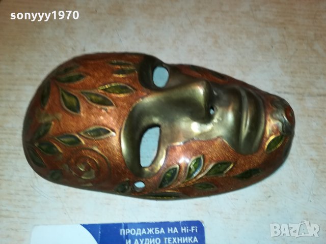 МАСКА МАСИВНА-МЕД МЕСИНГ ОТ ФРАНЦИЯ 1112212027, снимка 6 - Антикварни и старинни предмети - 35108264