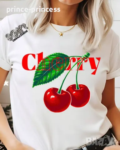 НА ЕДРО Дамска тениска Череши, снимка 1