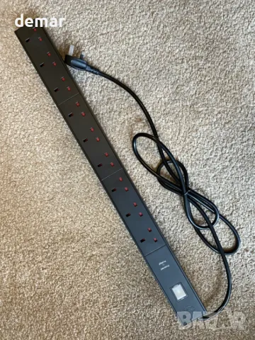 Amazon Basics метален разклонител, защита от пренапрежение, 9 изхода (щепсел за Великобритания), снимка 8 - Други стоки за дома - 49405105
