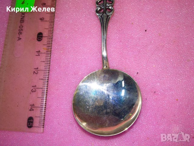 СТАРА НЕМСКА АЖУРНА КОЛЕКЦИОНЕРСКА ДЕСЕРТНА СРЕБЪРНА ЛЪЖИЧКА СРЕБРО 800 ПРОБА 43006, снимка 5 - Колекции - 44372832