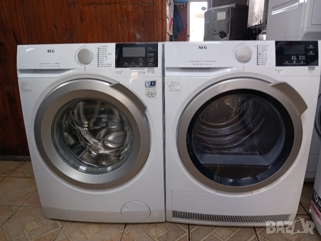 Комплект пералня и сушилня с термопомпа АЕГ Aeg 8кг А+++ 2 години гаранция!