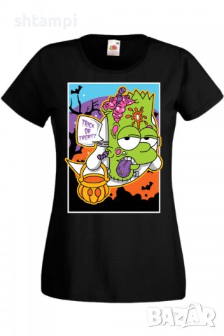 Дамска тениска The Simpsons Bart Simpson 02,Halloween,Хелоуин,Празник,Забавление,Изненада,Обичаи,, снимка 2 - Тениски - 38149422