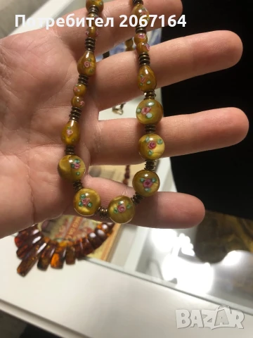 Гердан от художествено стъкло, снимка 5 - Колиета, медальони, синджири - 51020605