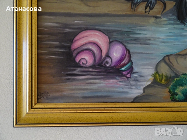 Авторска картина "Дракон Сефора" масло подпис 1990 г, снимка 6 - Картини - 54240806