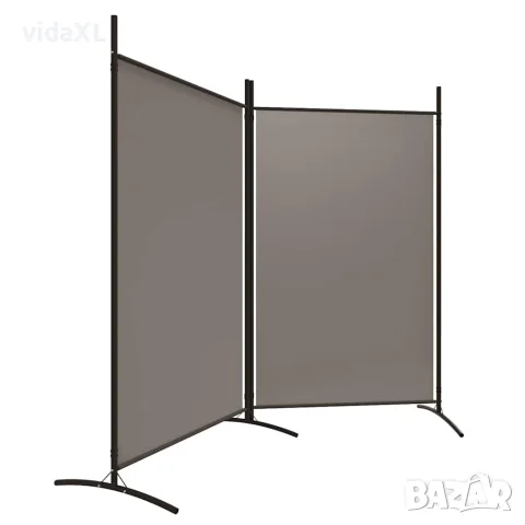 vidaXL Параван за стая, 2 панела, антрацит, 175x180 cм, текстил, снимка 4 - Паравани - 56147235