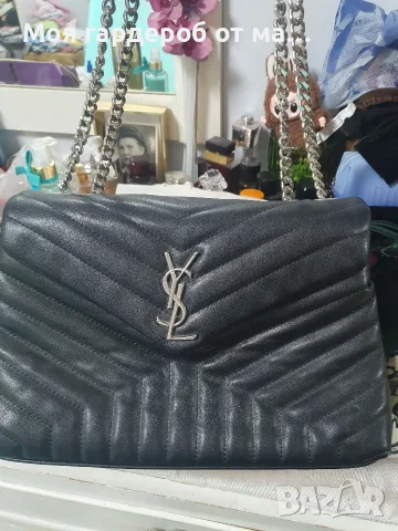 Чанта YSL черна кожа 