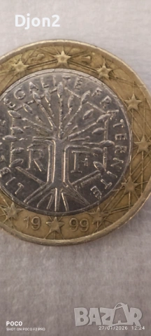 Евро Монета вижда се номинала, снимка 3 - Нумизматика и бонистика - 53243875