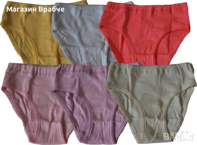 Детски едноцветни памучни бикини, снимка 1