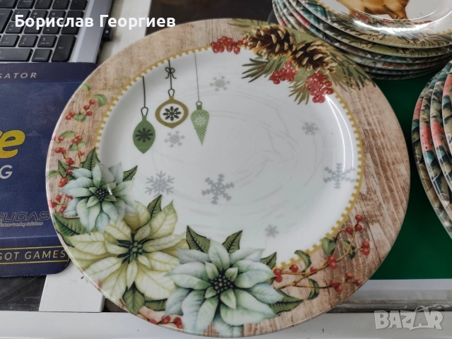 Нови коледни чинии с елени kosova, снимка 2 - Чинии - 52838681