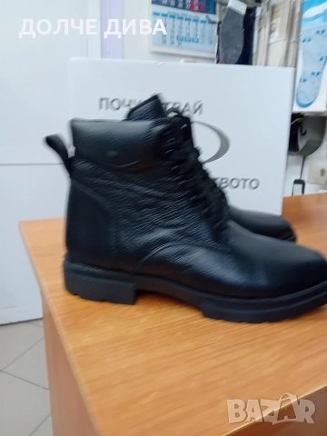 Намаление Мъжки боти естествена черна кожа, снимка 2 - Мъжки боти - 52574077