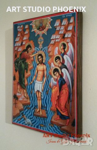 Икона Кръщение Господне / Богоявление icona Bogoiavlenie, снимка 3 - Икони - 13117142