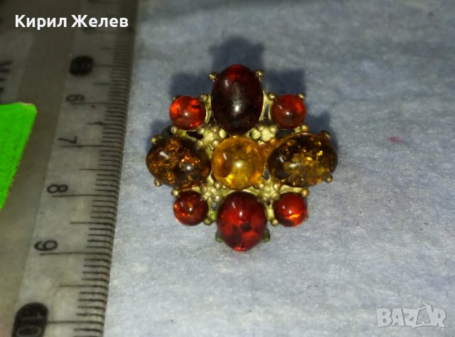 ПРЕКРАСЕН СТАР КЕХЛИБАРЕН МЕДЕН СКЪПОЦЕНЕН РЕТРО ПРЪСТЕН 27576