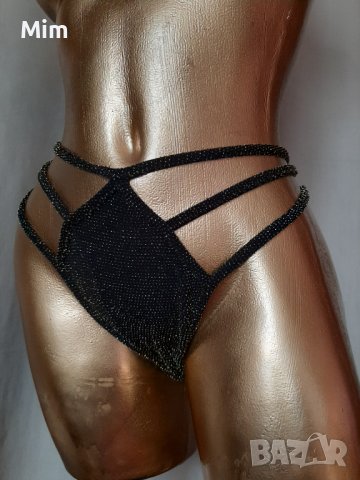 XL Златиста бикини с брокат , снимка 4 - Бельо - 38983529