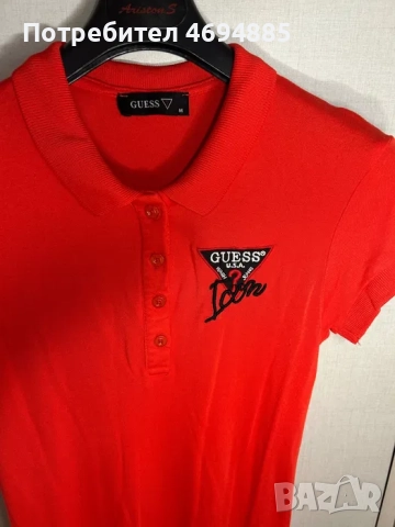 Рокля Guess в червен цвят, снимка 2 - Рокли - 52926726