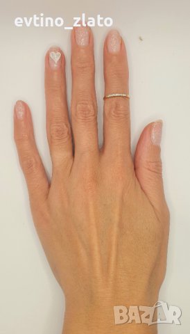 Златни  пръстени с диаманти и сапфири -750/18К, снимка 8 - Пръстени - 42881891