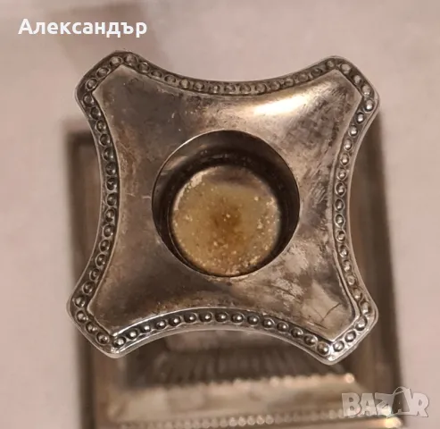 Чифт антични свещници сребърни , снимка 6 - Декорация за дома - 47806911