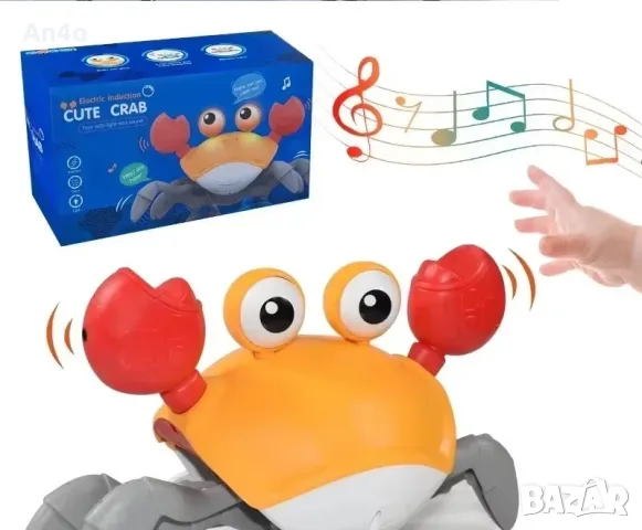 Детска интерактивна играчка рак с музика и LED светлини